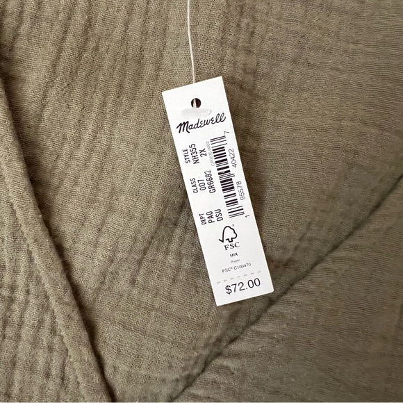 Madewell Julianne Smocked Top 2X NWT - Picture 7 of 10